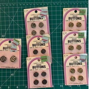 Vintage Coats & Clark Blazer Buttons Lot Gold Silver Crest Lions 15mm 19mm B769